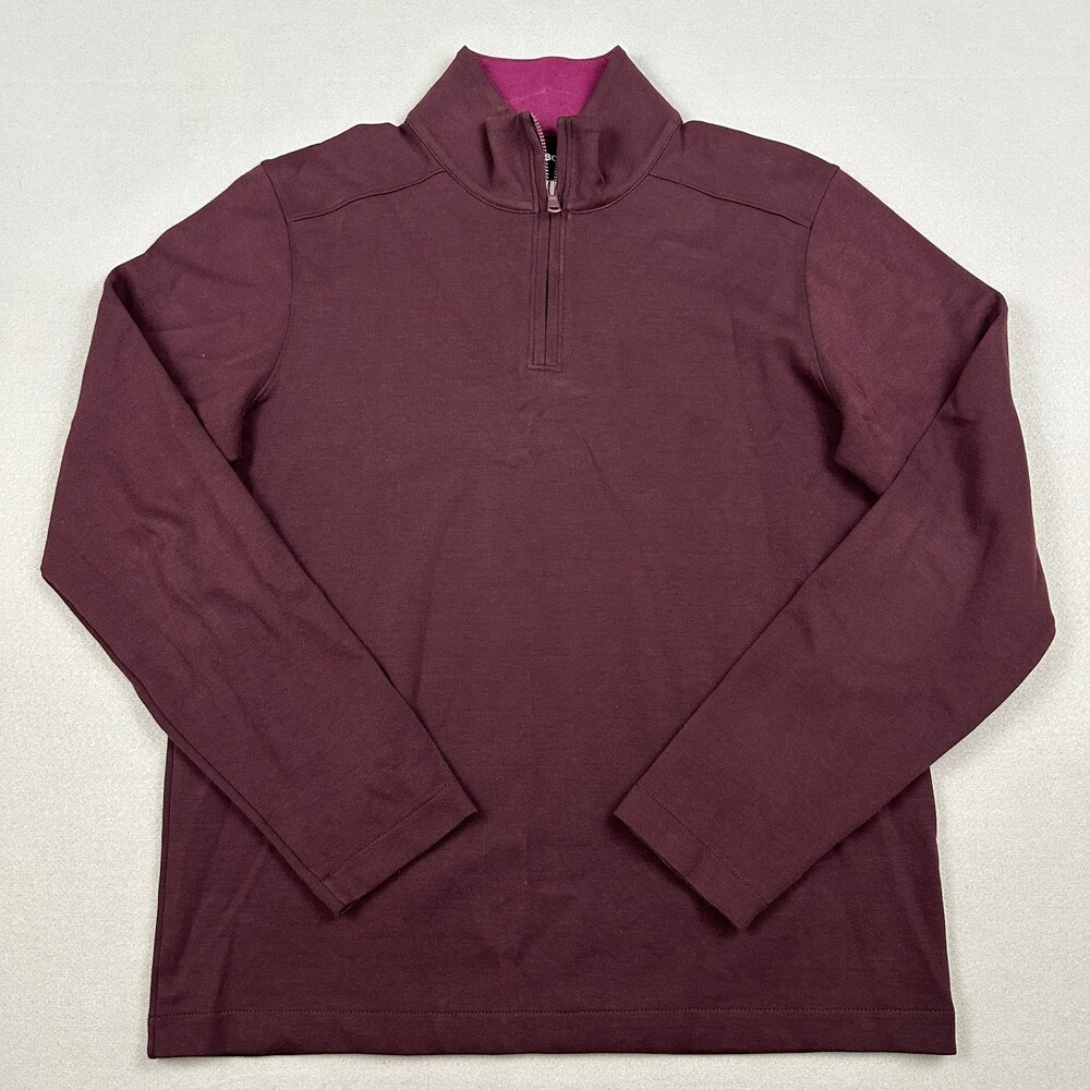 Bonobos Sweater Men Small Purple Solid Slim Fit 1/4 Zip Pullover Knit Preppy S